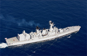 После пожара затонул фрегат индийских ВМС